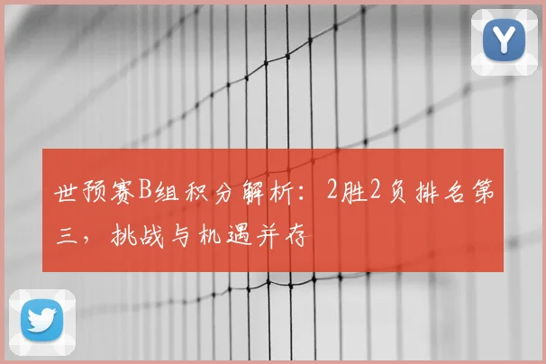 世预赛B组积分解析：2胜2负排名第三，挑战与机遇并存